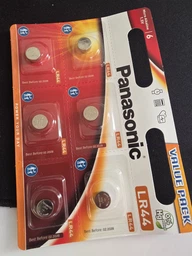 Батарейки Panasonic лужні LR44 (A76, AG13, G13A, PX76, GP76A, RW82) блістер 6 шт. (LR-44EL/6B)