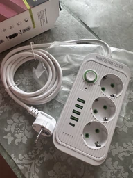 Удлинитель сетевой фильтр 6 метров фильтр питания на 3 розетки 4 USB разъёмами Type-C зарядное устройство переноска 2500 Вт с заземлением и защитой от перегрузки для дома офиса бытовой техники зарядки телефонов планшетов чёрный фото от покупателей 1