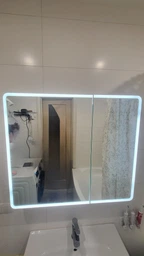 Зеркальный шкафчик MIXXUS PREMIUM ПВХ 80x70 см Белый с LED Touch димером регулятором яркости (616153) фото от покупателей 6