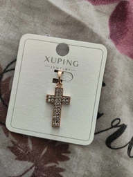 Хрестик на ланцюжок Xuping біжутерія з медичного золота прикраса гіпоалергенний хрест на шию для жінок