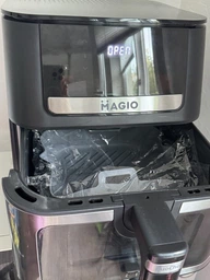 Мультипіч MAGIO DUO CHEF MG-415 10 л 3500 Вт аерогриль аерофритюрниця електропіч 2 ТЕНи верхній і нижній, сенсорний дисплей, 9 програм, дегідратор, сушіння та розморожування, гриль-решітка з керамічним покриттям, силіконова чаша, таймер, відкладений старт фото від покупців 2