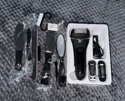 Електрична роликова пилка пемза для ніг та п'ят акумуляторна Electric Callus Remover з LCD дисплеєм та функцією самоочищення + великий комплект за догляду за ногами