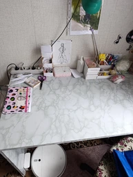 Самоклеющаяся ПВХ пленка 0,6х5м (большая), HOME DESIGN, интерьерная, водостойкая, для мебели и кухни, цвет светло-серый мрамор фото от покупателей 8