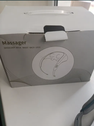 Масажер портативний акумуляторний Massager shoulder neck waist back legs для шиї, спини і тіла з підігрівом бежевий фото від покупців 8