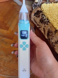 Электронный аспиратор назальный мощный для носа Electric Baby Nasal Aspirator соплеотсос электрический для новорожденных детей с музыкой белый фото от покупателей 1