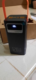 Повербанк Power bank 100000 mAh USB, Type-C, MicroUSB с Led-дисплеем, быстрой зарядкой и встроенными кабелями, белый