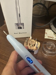 Профессиональный беспроводной фрезер для маникюра и педикюра Nail Machine 8809 машинка для маникюра и педикюра и УФ лампа + подарок 12 насадок, белый фото от покупателей 1