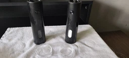 Набор из 2 электрических мельниц для специй с подсветкой и подставкой Electric Grinder SET для измельчения соли и перца, черный фото от покупателей 8