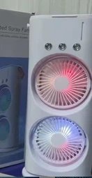 Вентилятор акумуляторний безпровідний + USB + пульт ДУ подвійний з підсвічуванням 3в1 360° настільний міні кондиціонер для зволоження повітря охолоджувач для кімнати офісу дачі фото від покупців 6