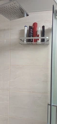 Настінна полиця - органайзер Bathroom shelf 2шт. для ванної кімнати душової кабіни, кухні, на самоклеючій плівці, із захистом від корозії 30х13х5.5см чорна фото від покупців 3