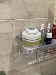 Настінна полиця - органайзер Bathroom shelf 2шт. для ванної кімнати душової кабіни, кухні, на самоклеючій плівці, із захистом від корозії 30х13х5.5см чорна