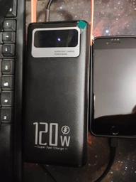 Повербанк Power bank 100000 mAh USB, Type-C, MicroUSB с Led-дисплеем, быстрой зарядкой и встроенными кабелями, белый фото от покупателей 9