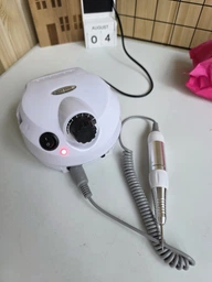 Фрезер для манікюру та педикюру професійний 65W 45000 об. хв + подарунок 7 алмазних фрез білий