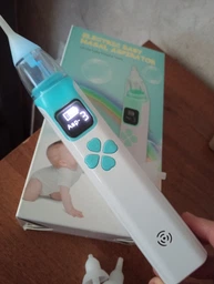 Електронний аспіратор назальний потужний для носа Electric Baby Nasal Aspirator соплеотсос електричний для новонароджених дітей з музикою білий фото від покупців 1