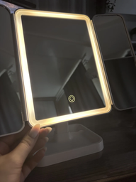 Дзеркало для макіяжу з LED 3 режими дзеркало косметичне настільне дзеркало з підсвіткою на акумуляторі BRS фото від покупців 5