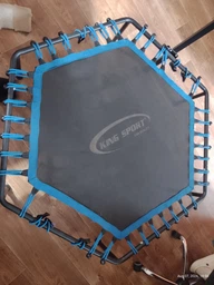 Фітнес батут з ручкою King Sport 130см Blue посилена сталева рама, 42 амортизатори
