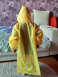 Дощовик дитячий 120-160 см пончо підлітковий дощовик для дітей багаторазовий накидка дитяча від дощу на кнопках EVA Yellow фото від покупців 1