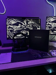 Беспроводная игровая гарнитура MCHOSE V9 Turbo+ с комбинированным подключением, магнитной зарядной станцией, Ягодно-красный фото от покупателей 1