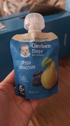 Фруктове пюре Gerber Груша та чорнослив з 6 місяців 90 г (7613036346375) фото від покупців 1