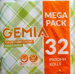 Туалетний папір Gemia 3 шари 32 рулони (4820202897774) фото від покупців 4