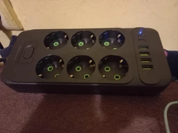 Удлинитель сетевой фильтр 5 м на 6 розеток + 4USB + 2Type-C F247-2PD Черный фото от покупателей 1