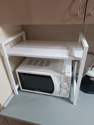 Подставка для микроволновки Kitchen K303 Ferrum-decor 500x550x350 Белый металл ДСП Дуб Сонома 16 мм (KITCH30312)