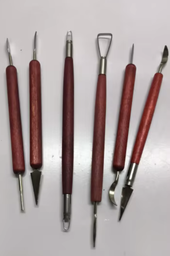 Набір двосторонніх стеків для ліплення та гончарства Pottery Tools гончарні стеки - інструменти для глини / пластеліну / кераміки, 6 шт, червоні (100780002)