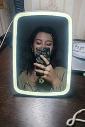 Зеркало с подсветкой для макияжа LED в ванную комнату настольное косметическое сенсорное на USB фото от покупателей 8
