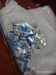Жіноча вишиванка Lesia Лісова пісня, блакитна на білому розмір 5XL 91210285-60