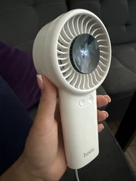 Вентилятор портативний настільний ручний Hoco HX62 з LED-дисплеєм 6000 mAh з вбудованим акумулятором, 5-17 год роботи, 5 швидкостей White фото від покупців 1