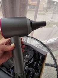 Професійний фен для волосся Super Hair Dryer 1600 Вт фуксія + рожевий + 5 насадок + тримач фена на стіну фото від покупців 4