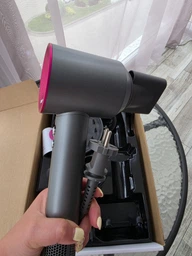 Професійний фен для волосся Super Hair Dryer 1600 Вт фуксія + рожевий + 5 насадок + тримач фена на стіну фото від покупців 2