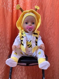 Набор одежды для куклы Беби Борн / Baby Born 40 - 43 см желтый Пчелка 8996