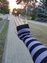 Митенки полосатые желто-белые One Size