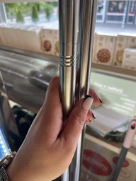 Совок і щітка для сміття та прибирання з довгою ручкою Hausland набір мітла та совок універсальна від пилу для будинку кухні ванної віник для підлоги з м'яким ворсом синій з помаранчевим (03260002) фото від покупців 2