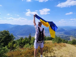 Флаг Украины большой с плотного материала 90х140 см уличный сине-желтый