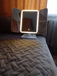 Дзеркало для макіяжу з LED 3 режими дзеркало косметичне настільне дзеркало з підсвіткою на акумуляторі BRS фото від покупців 1