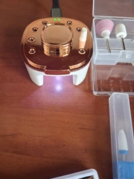 Професійний безпровідний фрезер для манікюру та педикюру Nail Machine 8809 машинка для манікюра та педикюра і УФ лампа + подарунок 12 насадок, голубий фото від покупців 2