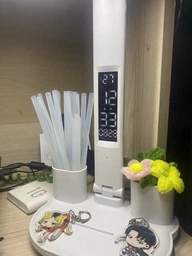 Лампа настольная с аккумулятором для маникюра LED с двумя плафонами подставкой для телефона сенсорным управлением 3 режима света USB лампы LED светодиодные на аккумуляторе фото от покупателей 17