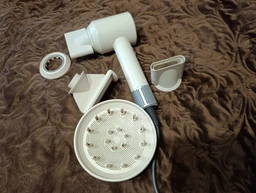 Фен для волос профессиональный Super Hair Dryer 5в1 с держателем белый + серый фото от покупателей 1