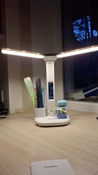 Лампа настольная с аккумулятором для маникюра LED с двумя плафонами подставкой для телефона сенсорным управлением 3 режима света USB лампы LED светодиодные на аккумуляторе фото от покупателей 14