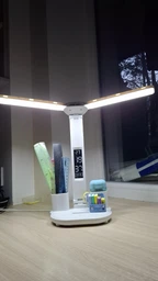 Лампа настольная с аккумулятором для маникюра LED с двумя плафонами подставкой для телефона сенсорным управлением 3 режима света USB лампы LED светодиодные на аккумуляторе фото от покупателей 13