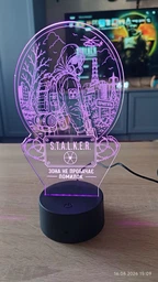 Подарочный светильник ночник фанату игры Сталкер с пультом «S.T.A.L.K.E.R Сталкер Зона не прощает ошибок» 3D лампа с Led-подсветкой (7 цветов 4 режима) (3DP063)