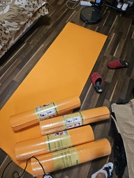 Коврик для йоги и фитнеса TPE (йога мат, каремат спортивный) OSPORT Yoga ECO Pro 6мм (FI-0076) Оранжево-черный