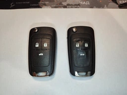 Корпус викидного ключа Chevrolet Aveo Cruze AdlerKey (83-11) на три кнопки з логотипом (для реставрації відновлення ключа, смарт корпус із лезом, болванка, деталь, запчастина для Шевроле)