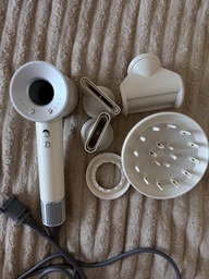 Фен для волос профессиональный Super Hair Dryer 5в1 с держателем белый + серый фото от покупателей 1