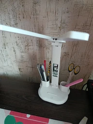 Лампа настольная с аккумулятором для маникюра LED с двумя плафонами подставкой для телефона сенсорным управлением 3 режима света USB лампы LED светодиодные на аккумуляторе фото от покупателей 1