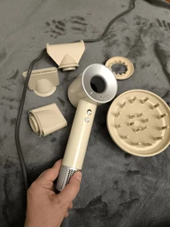 Фен для волос профессиональный Super Hair Dryer 5в1 с держателем белый + серый фото от покупателей 4