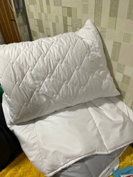 Подушка для сна Sleepingg Антиаллергенное волокно 50х70 см Стеганный чехол со стежкой и молнией Белая (4820182650093)