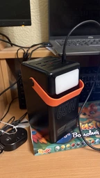 Повербанк для ноутбука 100000 mAh 65W PD Hoco быстрая зарядка 6 USB 2 Type-C с LED-фонарём Черный